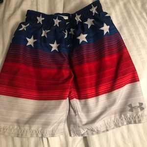 under armour american flag swim trunks